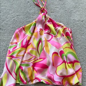 DO+BE Pink, Lime & Yellow Halter Tank